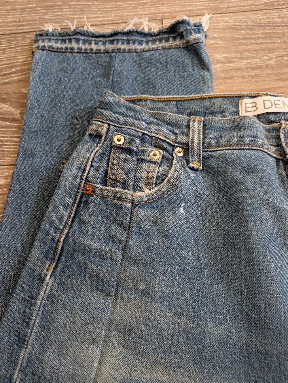 EB Denim "Unraveled" Reconstructed Straight Leg Jeans - Size 30 - Picture 6 of 16